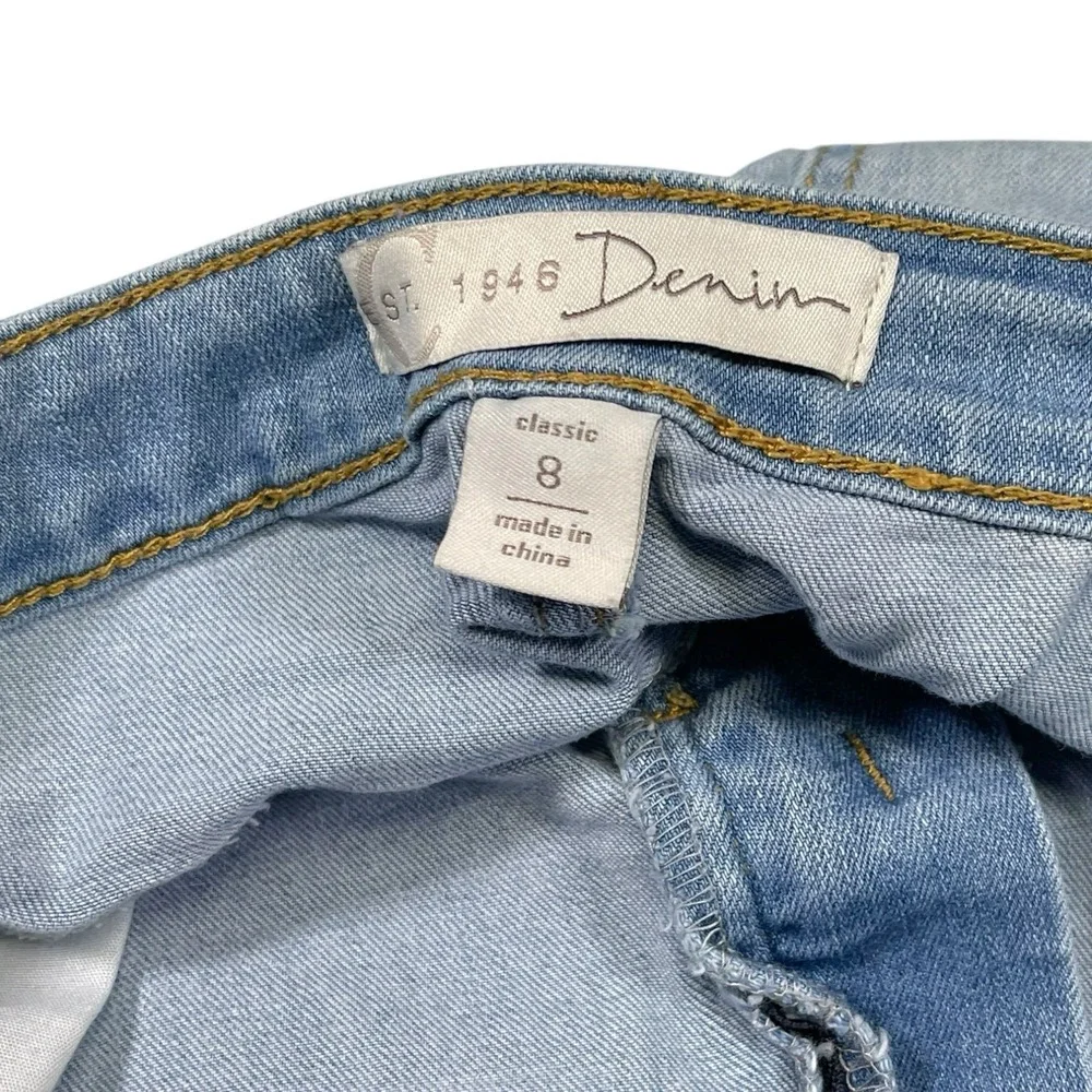 EST 1946 Denim 8 Blue Jeans Distressed Ripped Straight Leg Casual Streetwear
